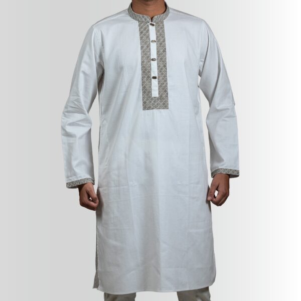 Khalifa'z White Geometric Panjabi