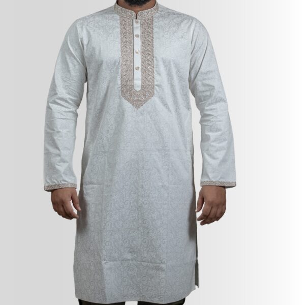 Khalifa'z Pristine Ivory Embroidered Panjabi