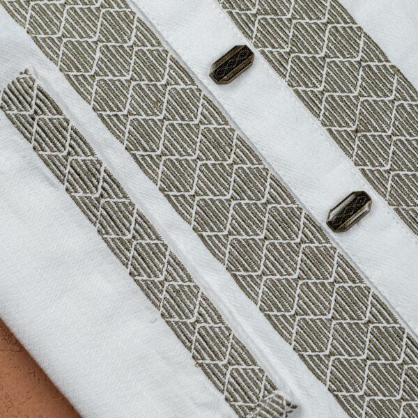 Khalifa'z White Geometric Panjabi - Image 3