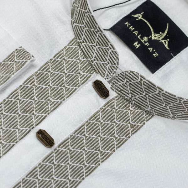 Khalifa'z White Geometric Panjabi - Image 2