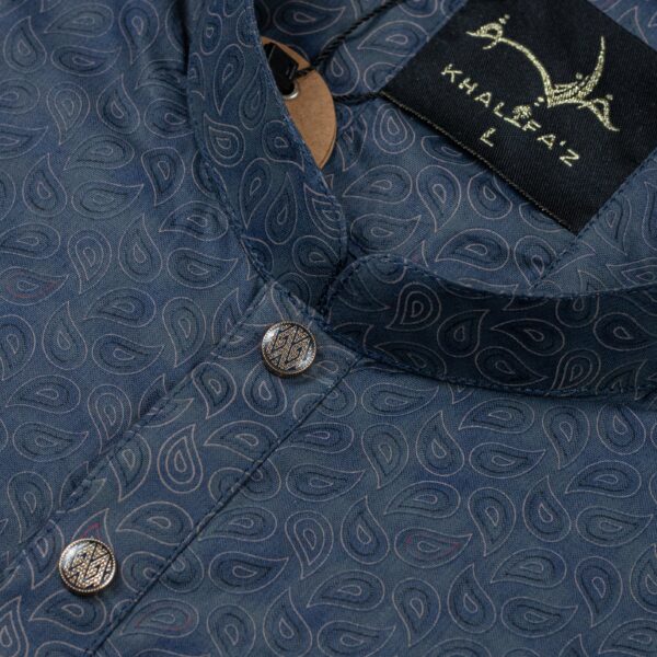 Khalifa'z Indigo Paisley Panjabi - Image 2